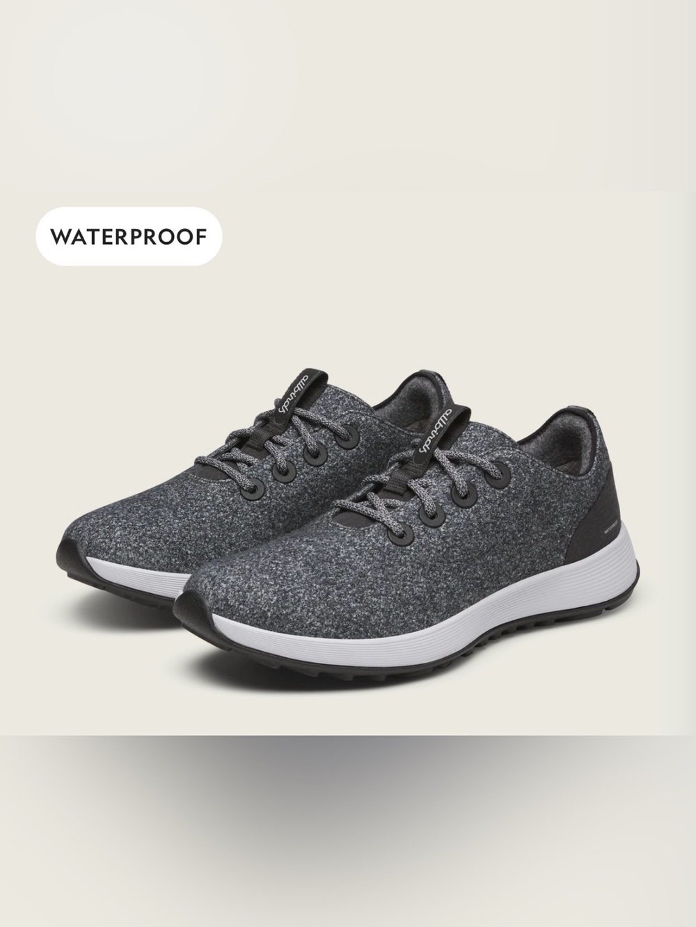 Like New! Allbirds Women's Wool Runner NZ Waterproof - Dark Grey